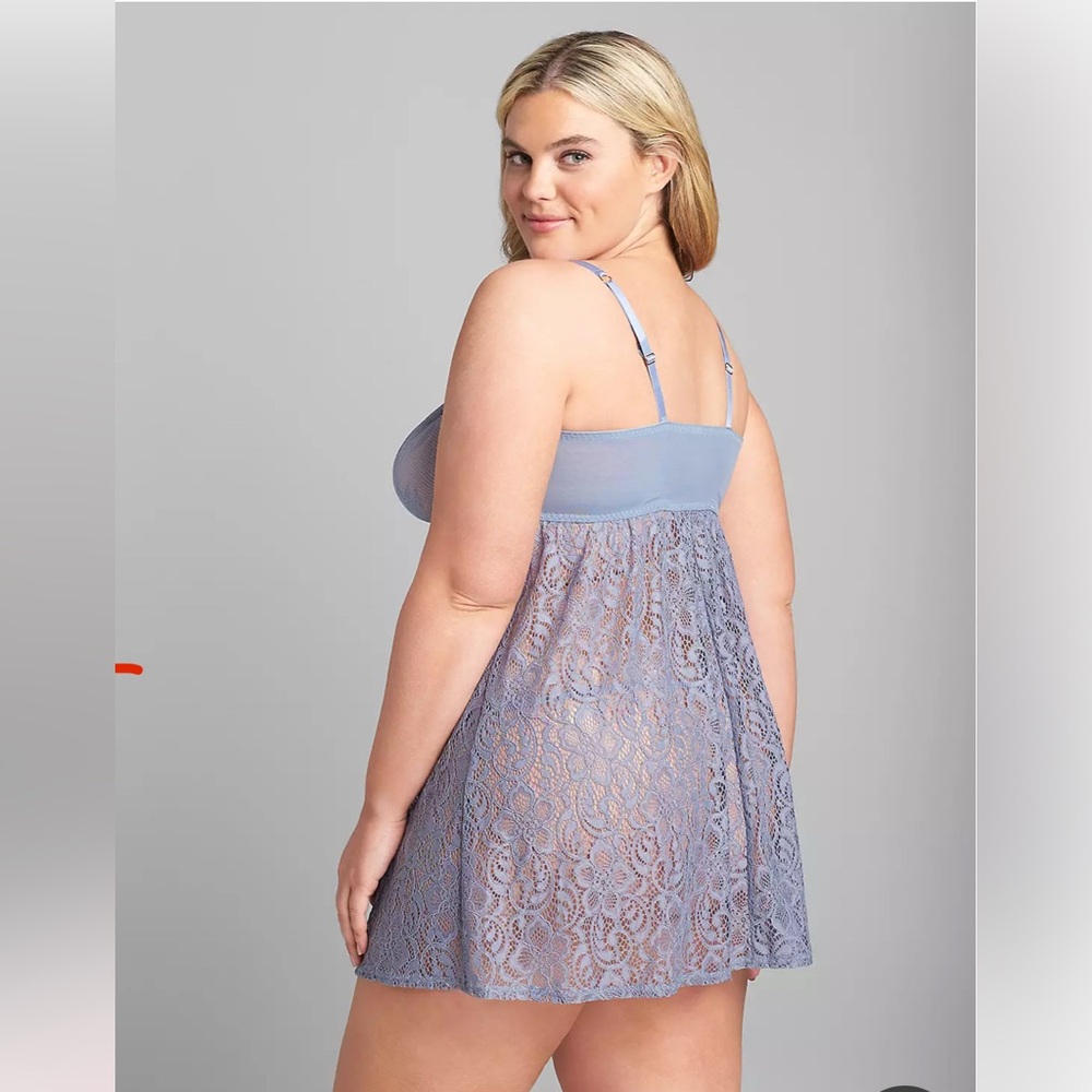 NWT Lane Bryant Cacique Babydoll Lace Camisole Nightie Sleepwear 22/24
